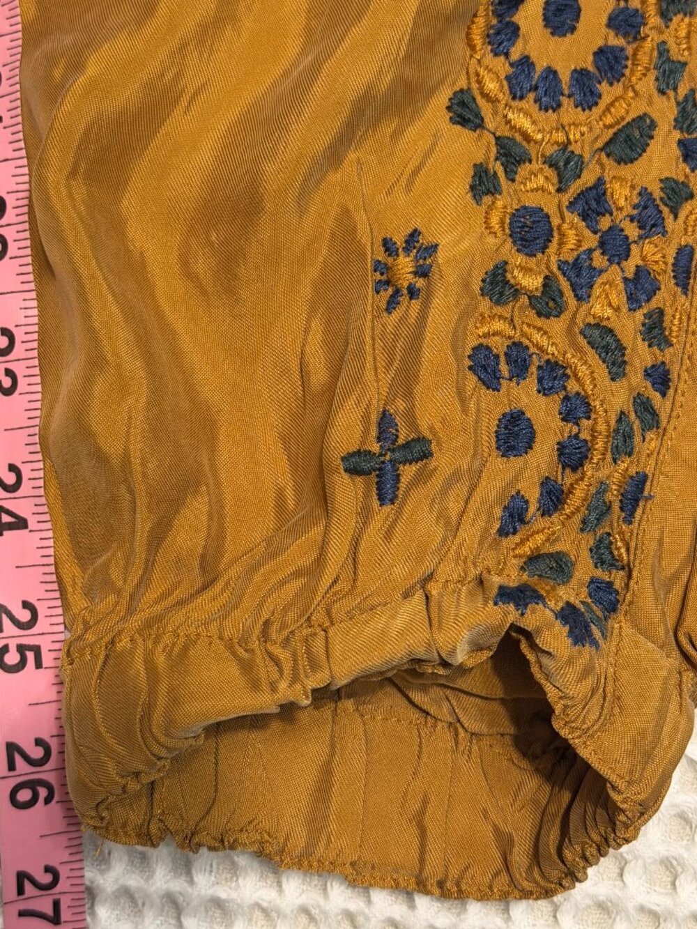 Johnny Was Gemma Pant Marrakesh Jogger Mustard Gold Embroidered NWT Size XS - Picture 10 of 16